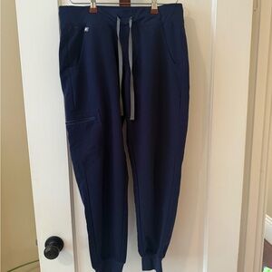 Figs Blue Sweatpants with Elastic Cuffs and Tapered Fit